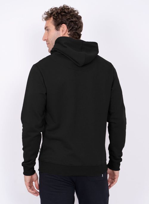 Blusão Moletom Aleatory Label Preto