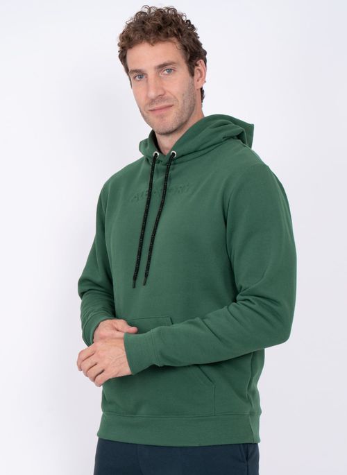 Blusão Moletom Aleatory Label Verde Escuro