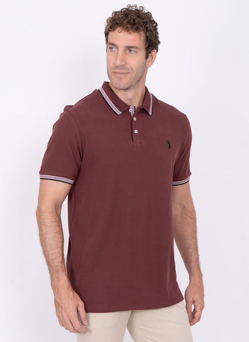 Camisa Polo Aleatory Lisa Royalty Bordô