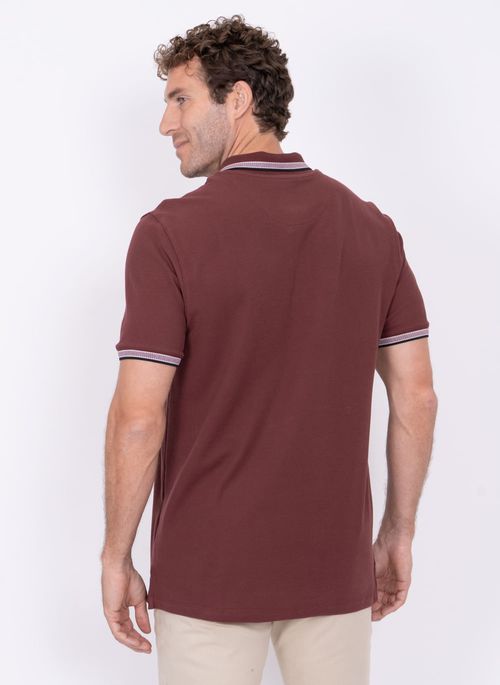 Camisa Polo Aleatory Lisa Royalty Bordô