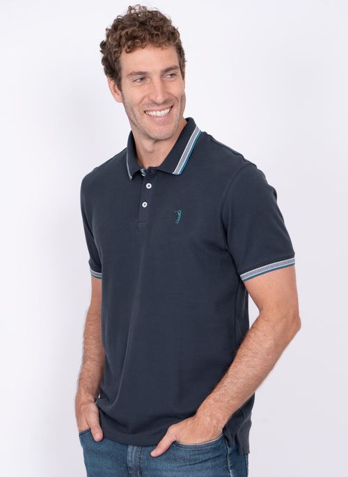 Camisa Polo Aleatory Lisa Royalty Azul Marinho