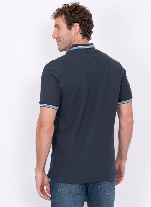 Camisa Polo Aleatory Lisa Royalty Azul Marinho
