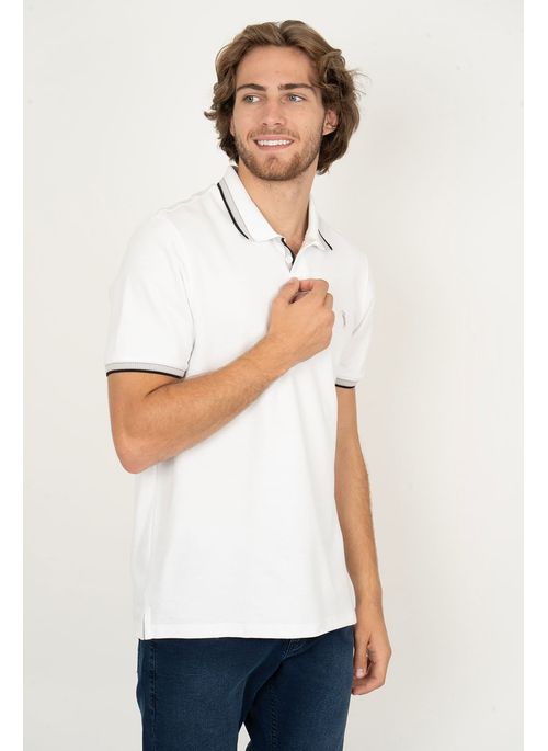 Camisa Polo Aleatory Lisa Royalty Branca