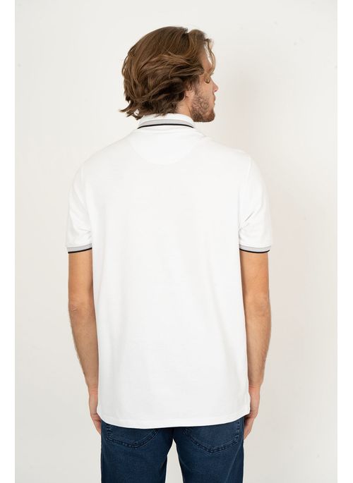 Camisa Polo Aleatory Lisa Royalty Branca