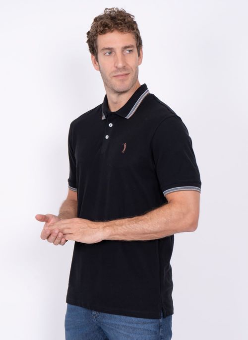 Camisa Polo Aleatory Lisa Royalty Preta