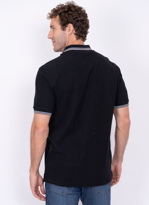 Camisa Polo Aleatory Lisa Royalty Preta