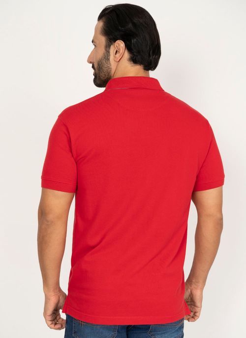 Camisa Polo Vermelha Lisa Aleatory