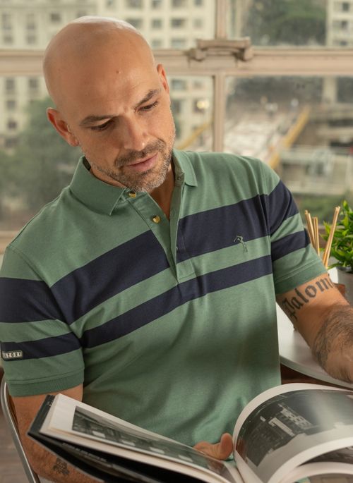 Camiseta Aleatory Listrada Rare Verde