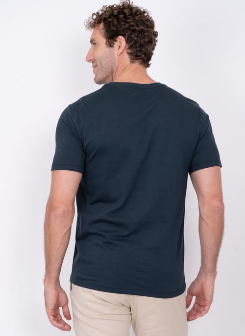 Camiseta Aleatory Estampada Cubes Marinho
