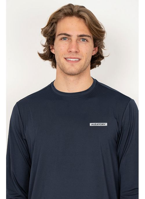 Camiseta Aleatory Manga Longa UV Sport Marinho