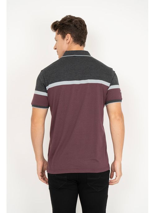 Camisa Polo Aleatory Listrada Charge Roxo