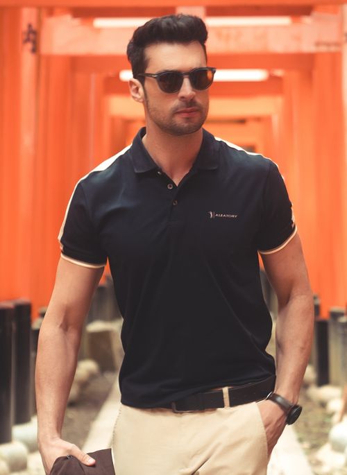 Camisa Polo Aleatory Woods Preta