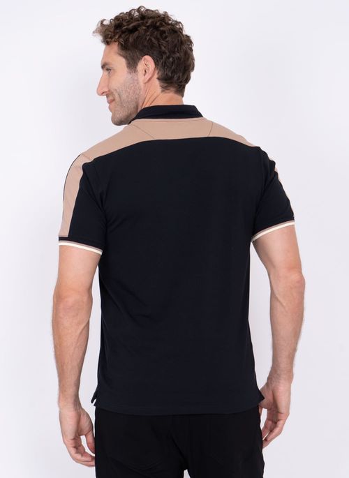 Camisa Polo Aleatory Woods Preta