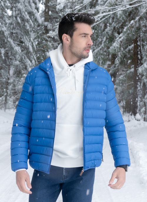 Jaqueta Aleatory Puffer Heat Azul
