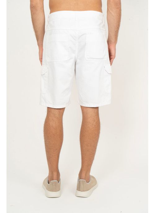 Bermuda Sarja Cargo Aleatory Branco