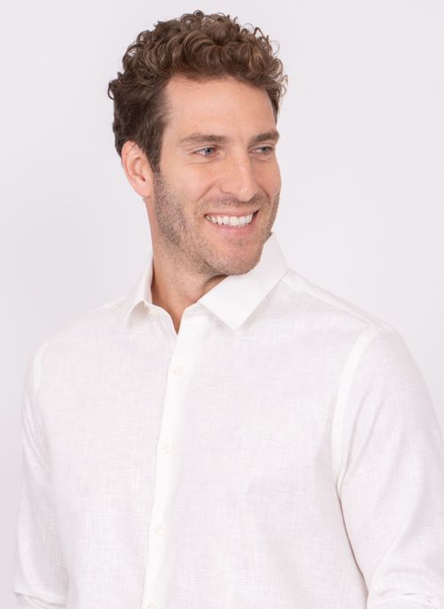 Camisa Aleatory Manga Longa Linen Branca