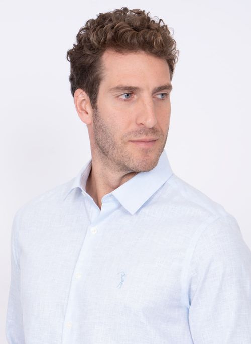 Camisa Aleatory Manga Longa Linen Azul