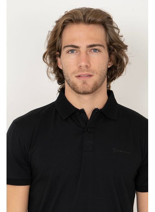 Camisa Polo Aleatory Balos Preta