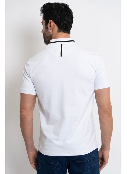 Camisa Polo Masculina Aleatory Cypress Branca