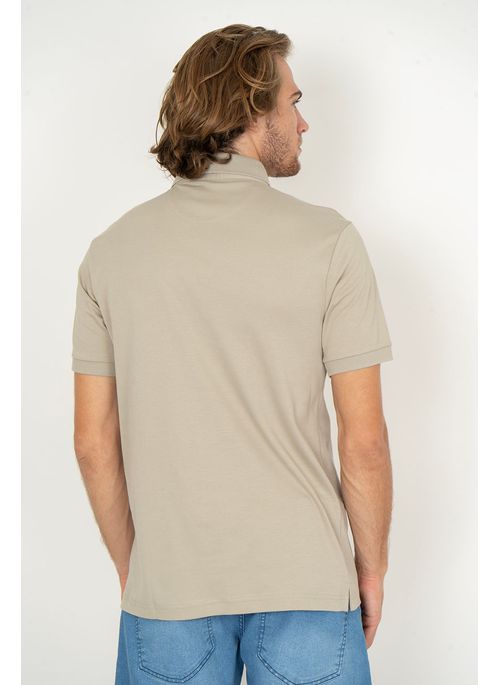 Camisa Polo Aleatory Lisa Algodão Pima Bege