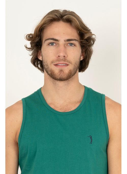Camiseta Regata Aleatory Básica Verde Azulado