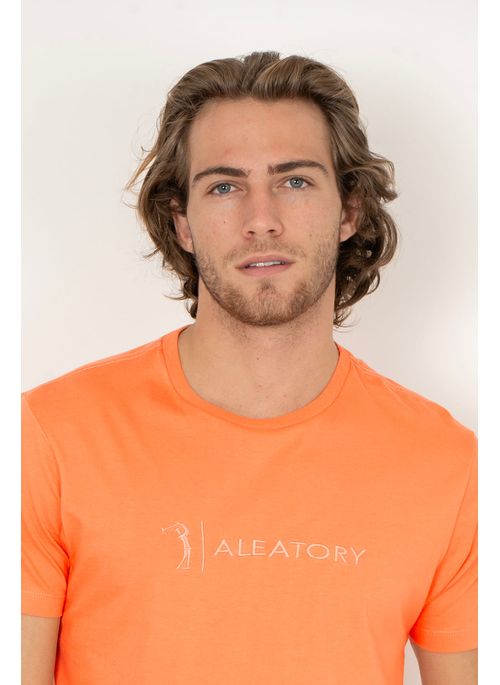Camiseta Aleatory Logo Bordado Laranja