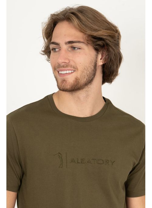 Camiseta Aleatory Logo Bordado Marrom