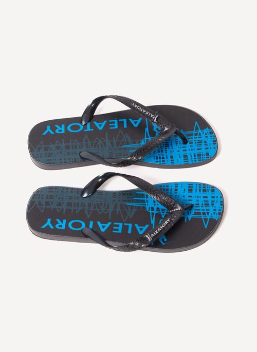 Chinelo Aleatory Estampado Draw Preto