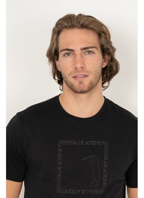 Camiseta Aleatory Estampada High Box Preto