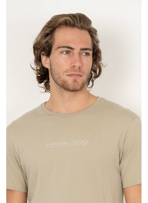 Camiseta Aleatory Estampada Rally Bege