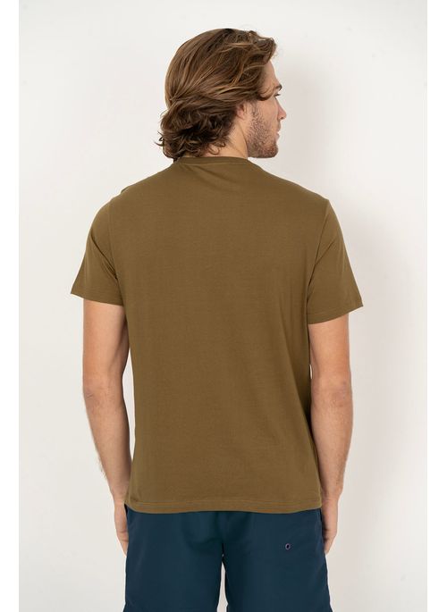 Camiseta Aleatory Estampada Authentic Wear Marrom