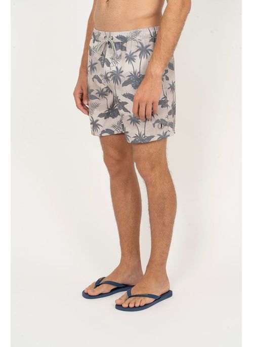 Shorts Aleatory Estampado Coastal Bege
