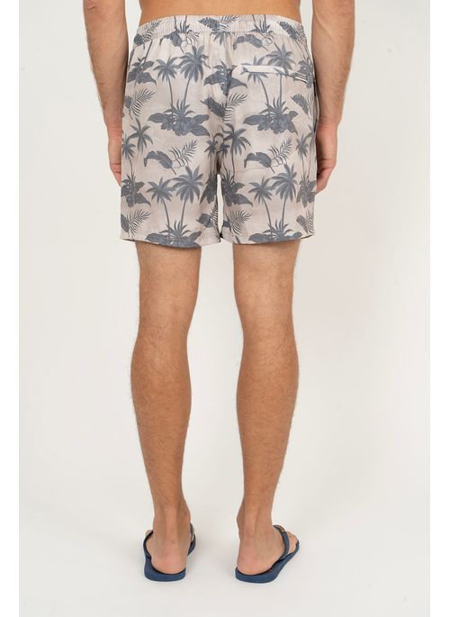 Shorts Aleatory Estampado Coastal Bege