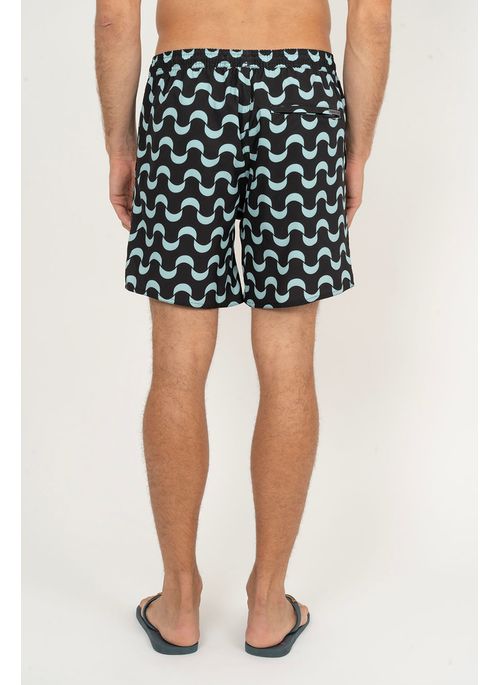 Shorts Aleatory Estampado Ipanema Preto