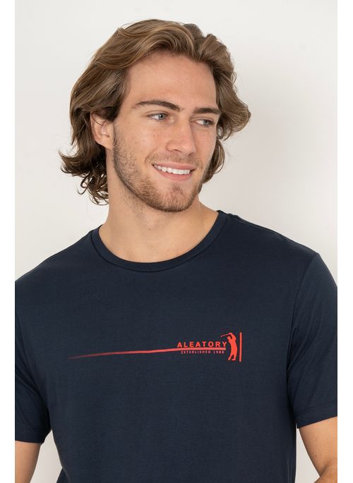 Camiseta Aleatory Estampada Neon Marinho
