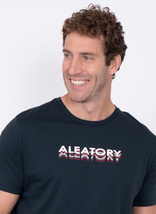 Camiseta Aleatory Estampada Upper Marinho