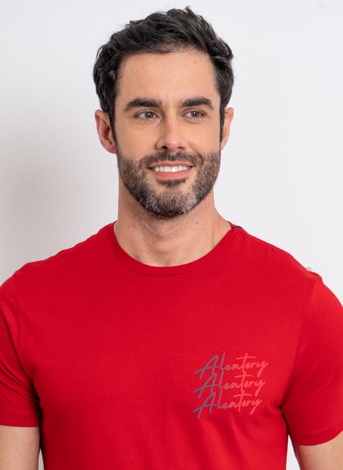 Camiseta Estampada Aleatory Gradient Vermelha