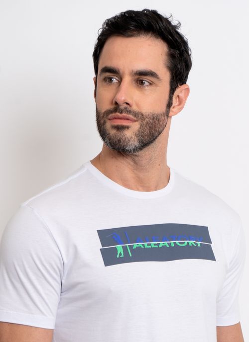 Camiseta Estampada Aleatory Strap Branca