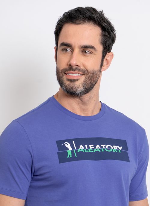 Camiseta Estampada Aleatory Strap Azul Royal