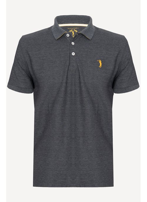Camisa Polo Aleatory Piquet Light Cinza Escuro
