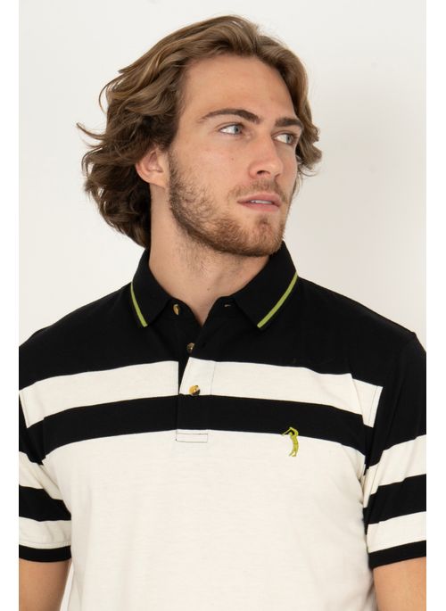 Camisa Polo Aleatory Listrada Tallinn Creme