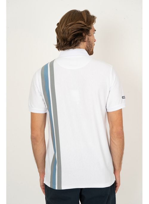 Camisa Polo Aleatory Listrada Dublin Branco
