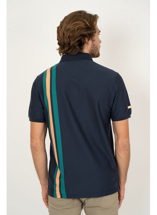 Camisa Polo Aleatory Listrada Dublin Marinho