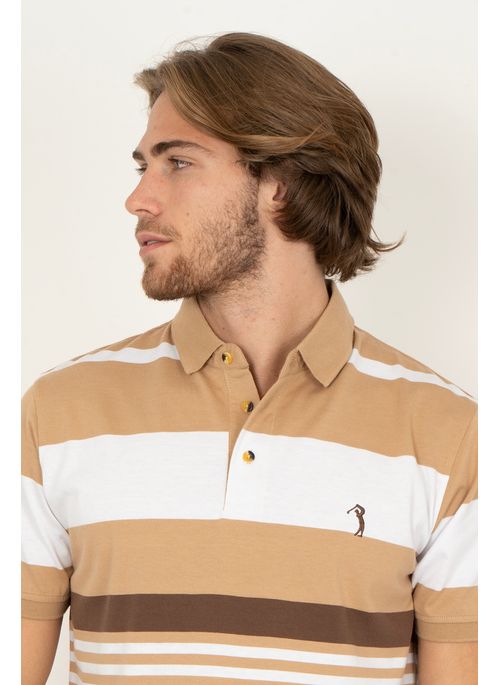 Camisa Polo Aleatory Listrada Istambul Bege