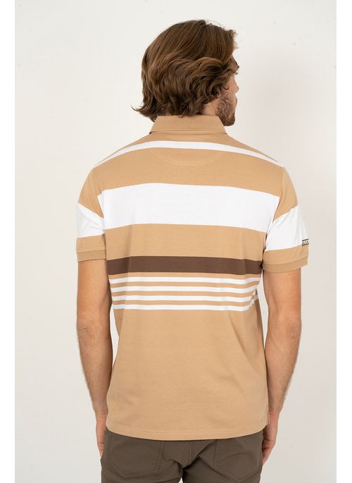 Camisa Polo Aleatory Listrada Istambul Bege
