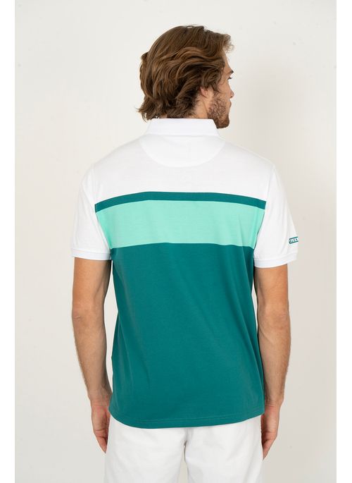 Camisa Polo Aleatory Listrada Geneva Verde