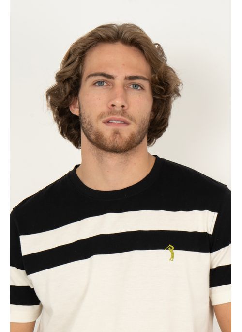 Camiseta Listrada Aleatory Sincere Creme