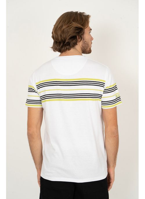 Camiseta Listrada Aleatory Engage Branca