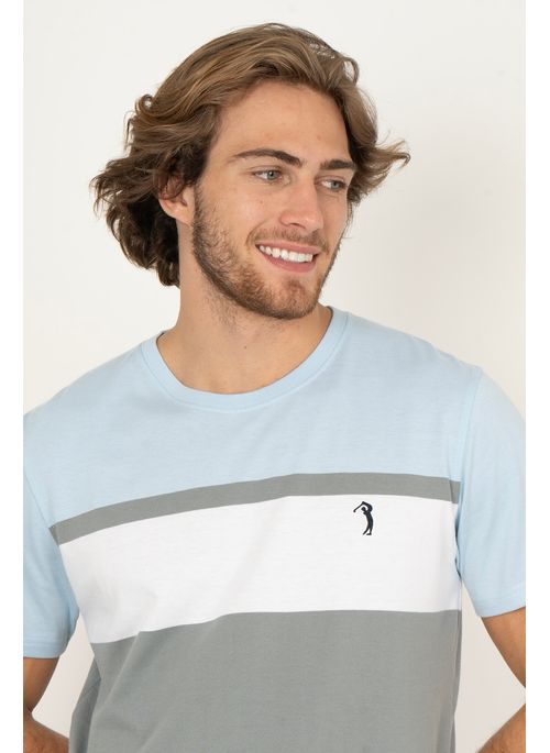 Camiseta Listrada Aleatory Serene Cinza