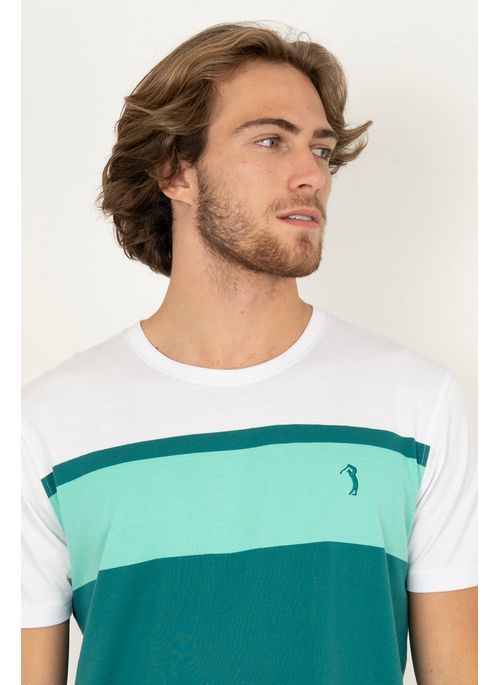 Camiseta Listrada Aleatory Serene Verde